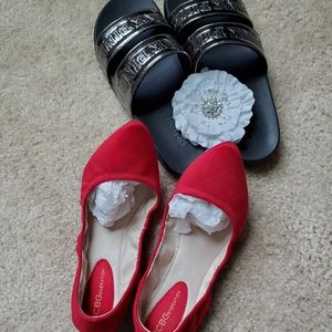 New with tags BCBG leather flats with free gift